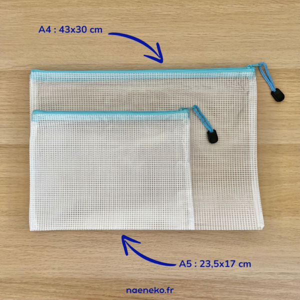 Pochette transparente zippée : A4 ou A5 – Image 2