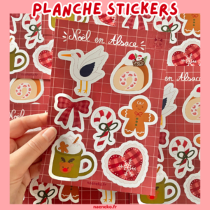 Planche de 7 stickers - Noël en Alsace 🎄