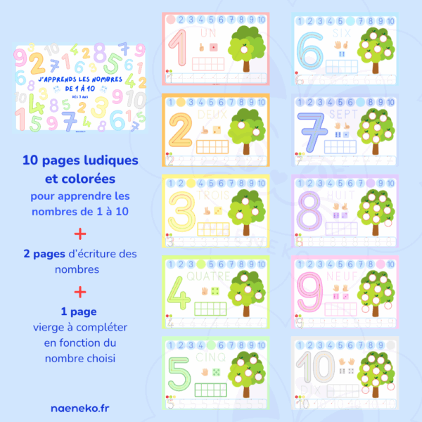 Livret Nombres - J'apprends les nombres de 1 à 10 🔢 – Image 3