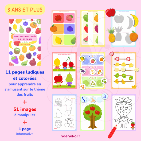 Livret d'Activités "Fruits" : 3 ans et plus 🍓🍌🍐 – Image 2