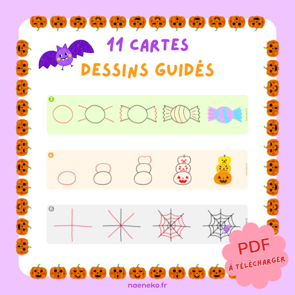11 Cartes - Dessins GuidĂ©s Halloween đŠđ