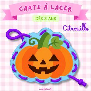 Carte à lacer - Halloween Citrouille 🎃